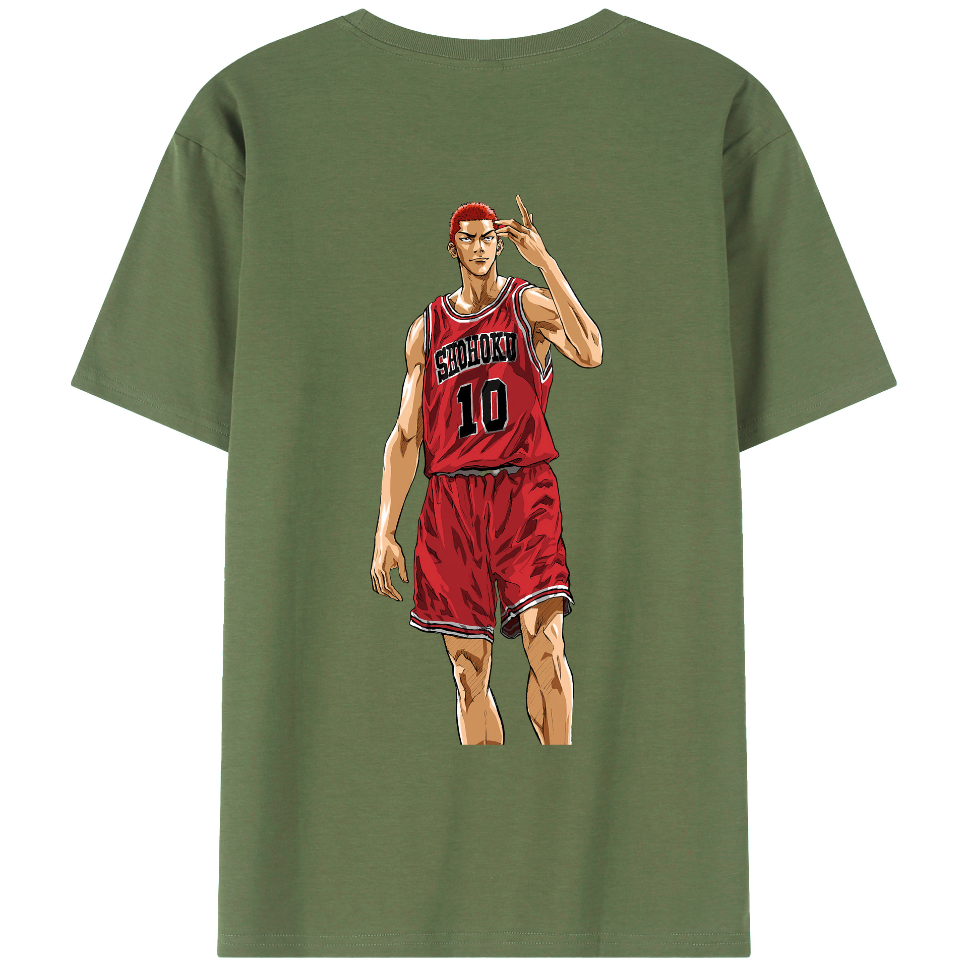 （画像用） SLAM DUNK／スラムダンク 綿100％ メンズ半袖Tシャツ（バックプリント） 通気性